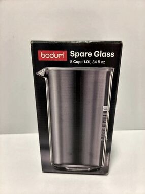 Bodum Spare Glass 8 Cup 1.0L 34 fl oz 8 Cup 34 oz Clear & Black